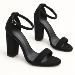 Ankle Strap Block Heel Sandals - All Black 401 - variant image