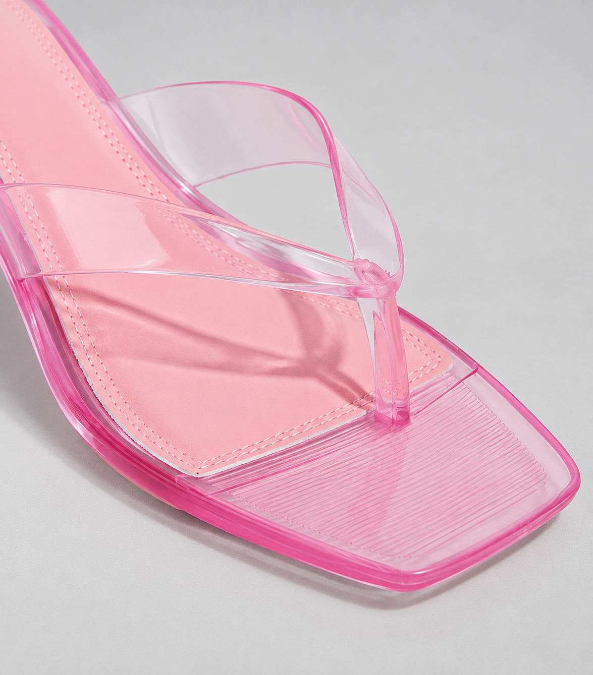 Jelly Thong Kitten Heel Sandals - Pink - product view 5