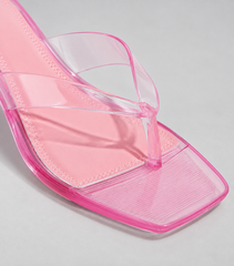 Jelly Thong Kitten Heel Sandals - Pink - product view 5