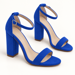 Ankle Strap Block Heel Sandals - Blue 401 - variant image