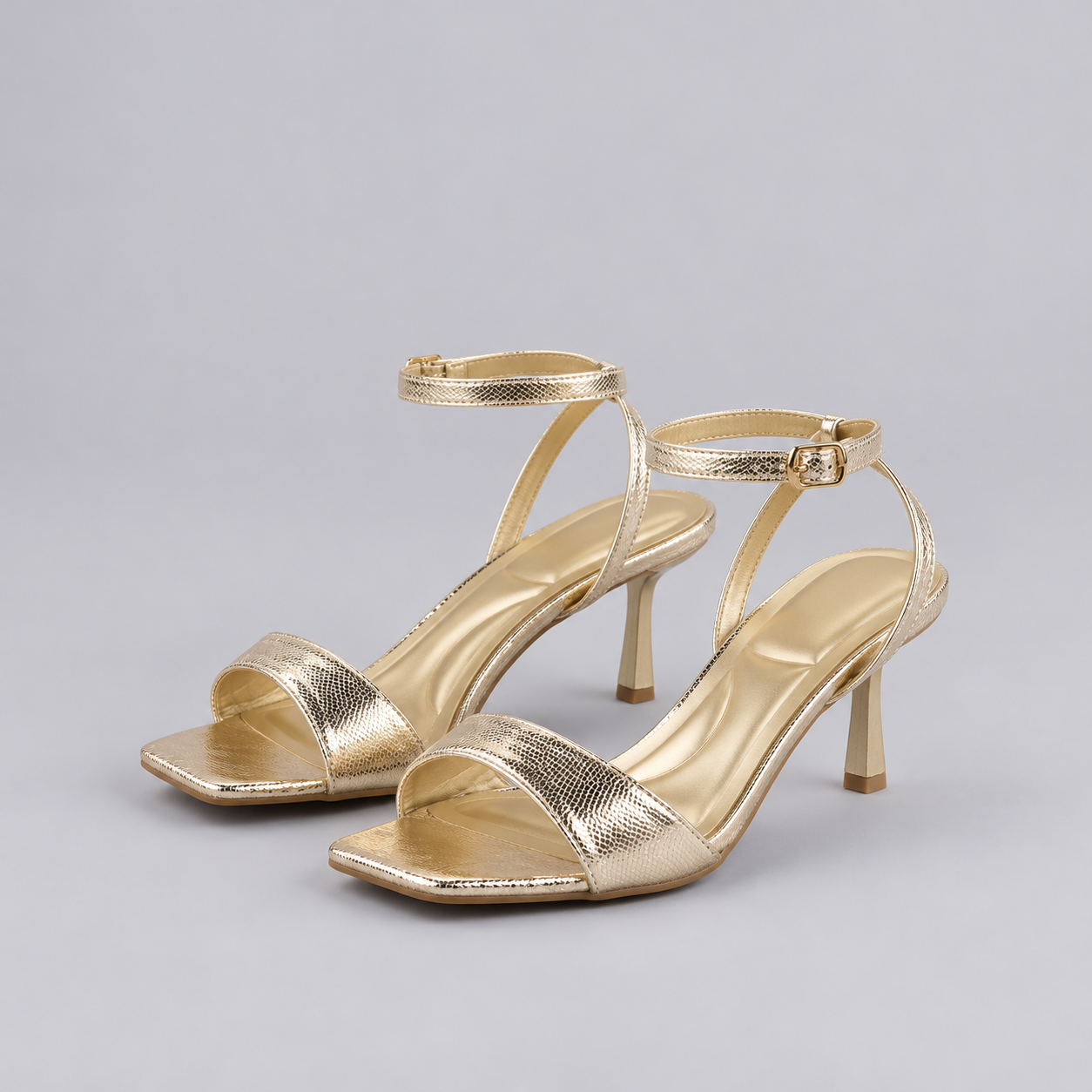 Twist Strap Heeled Sandals - Gold - variant image