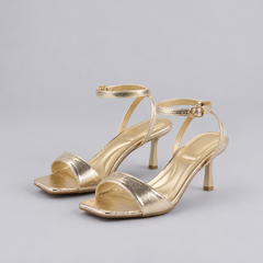 Twist Strap Heeled Sandals - Gold - variant image
