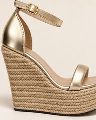 Metallic Platform Wedge Sandals - Gold - product view 5