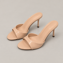 Wide Strap Stiletto Mule Sandals - Nude - variant image