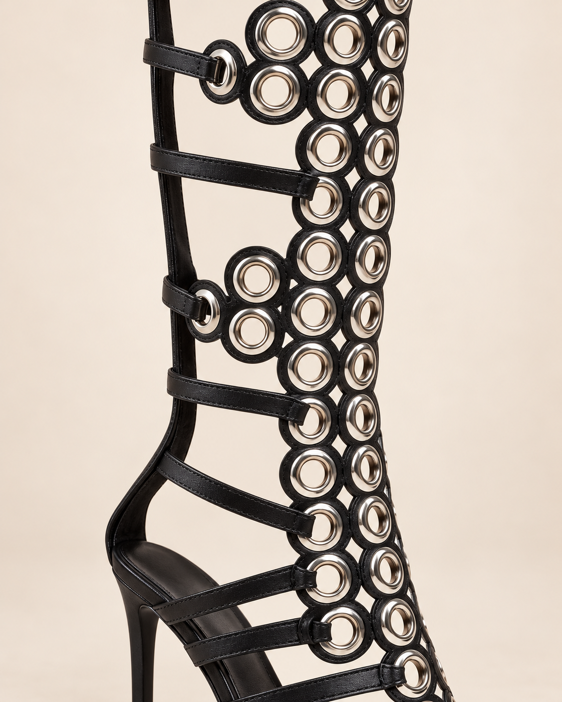 Grommet Lace Up Heeled Sandal Boots - Style 2 - product view 3
