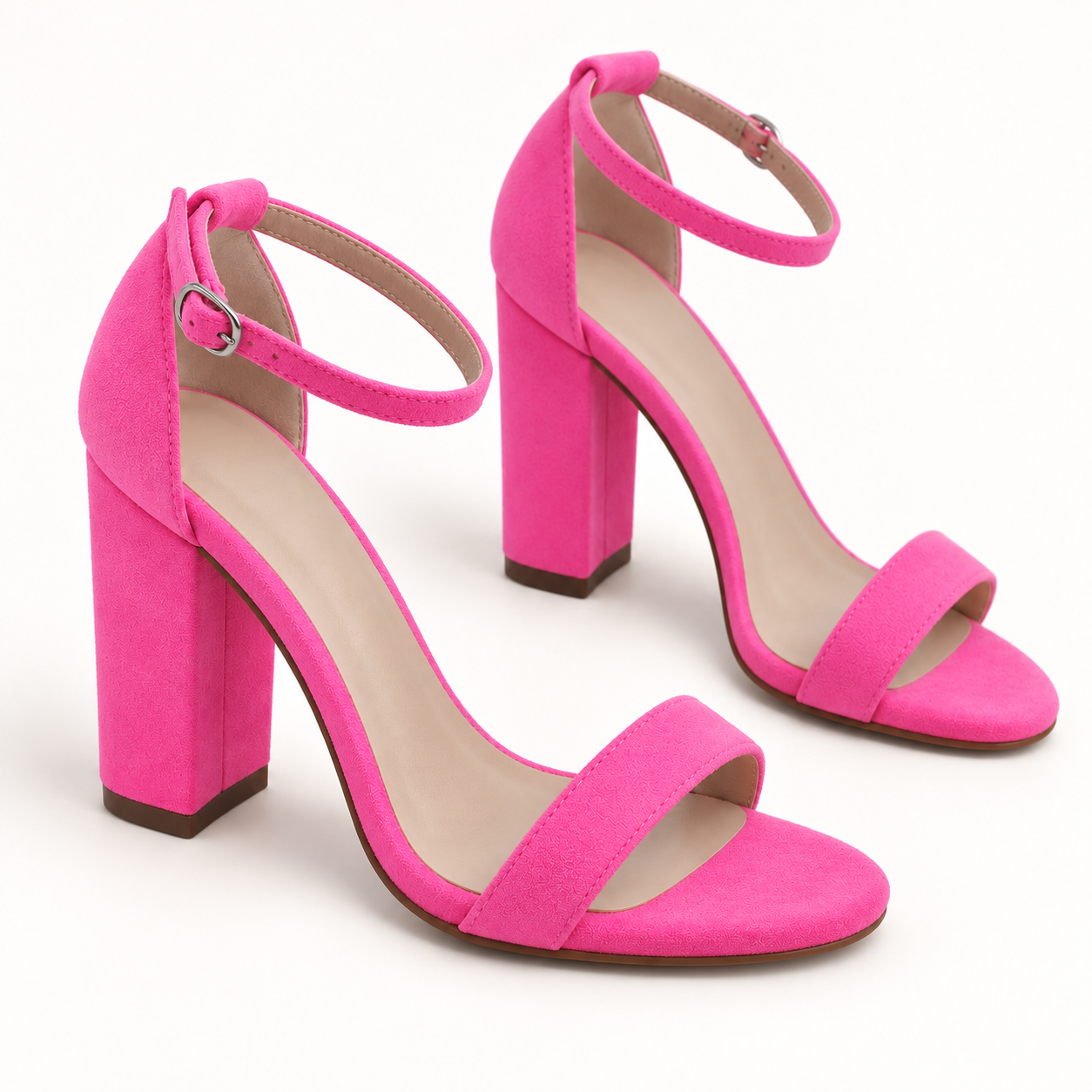 Ankle Strap Block Heel Sandals - Fuchsia 401 - variant image