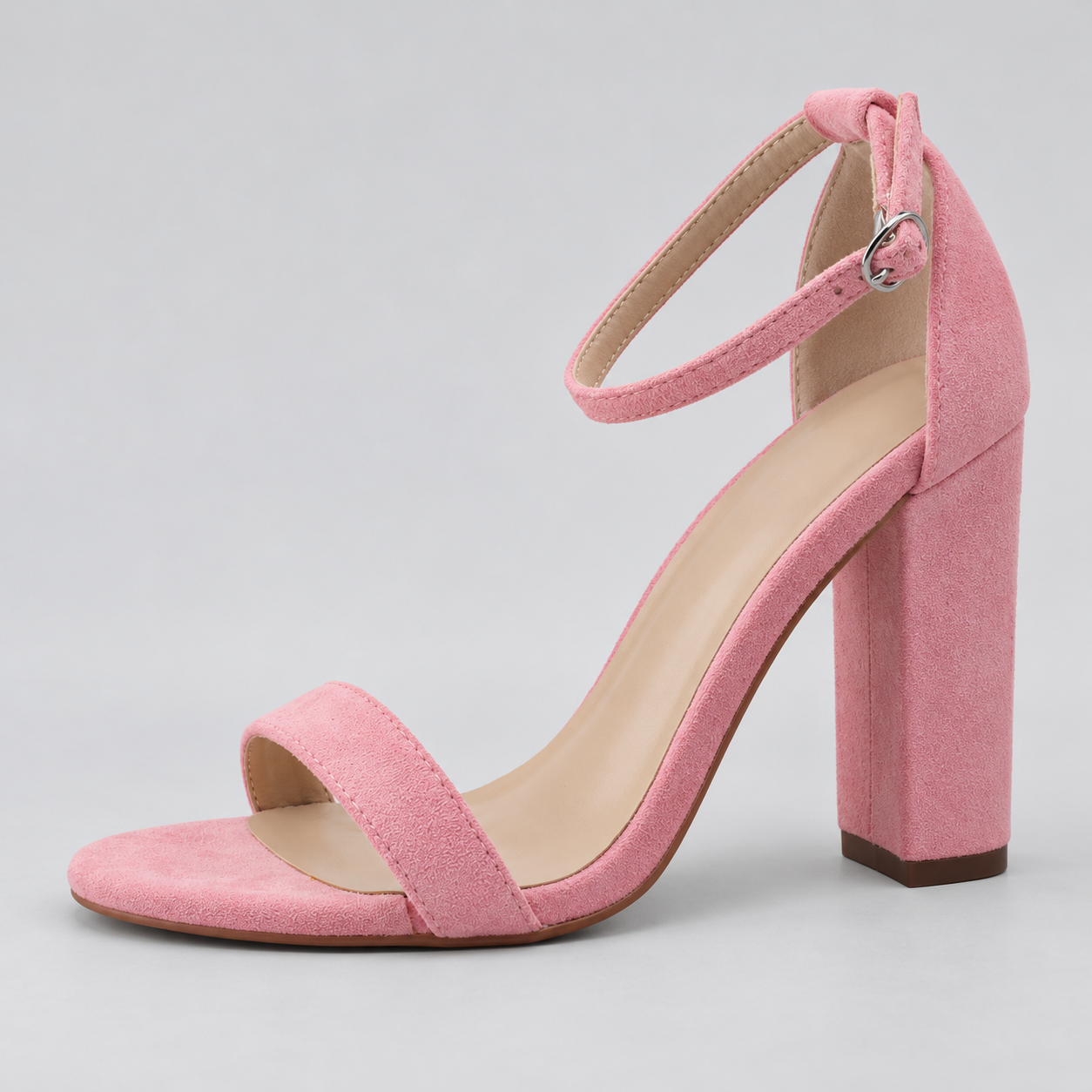 Ankle Strap Block Heel Sandals - Pink 401 - product view 2