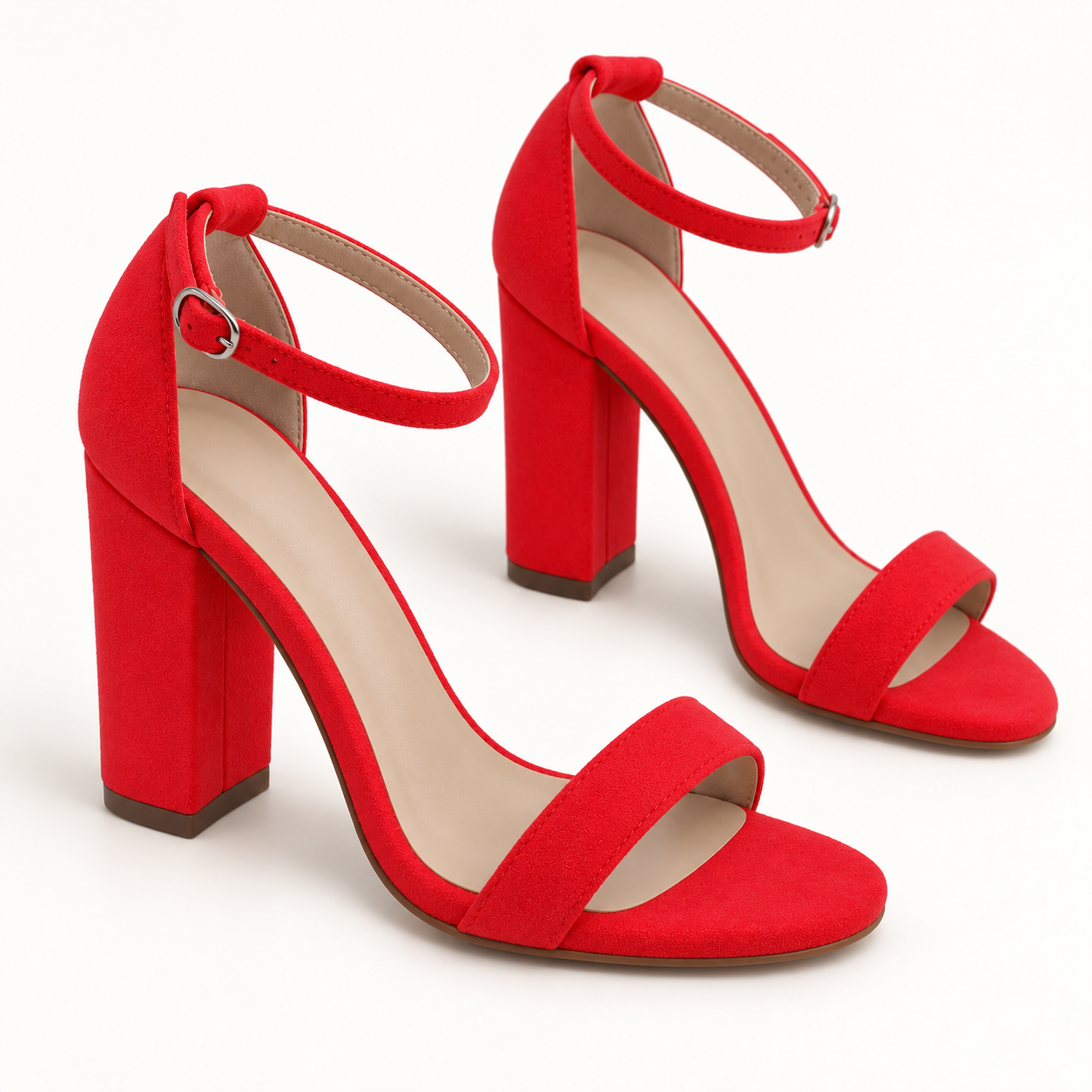Ankle Strap Block Heel Sandals - Red 401 - variant image