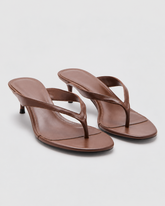Minimal Thong Heel Sandals - Coffee - product view 1