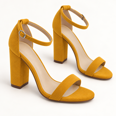 Ankle Strap Block Heel Sandals - Mustard 401 - variant image