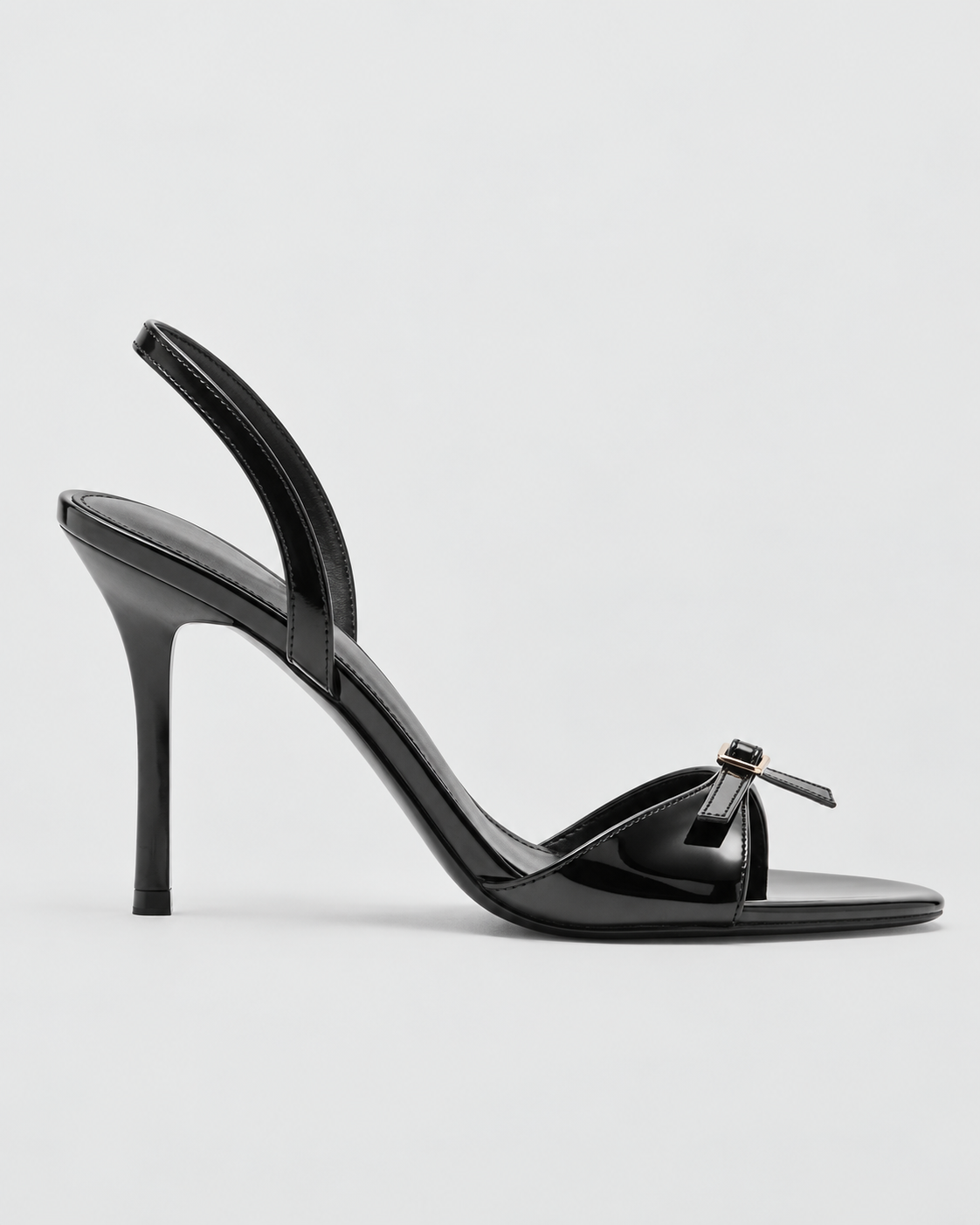 Slingback Peep Toe Heeled Sandals - Black 8.5 cm - product view 2