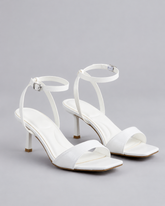 Twist Strap Heeled Sandals - White - product view 1