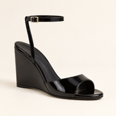 Ankle Strap Wedge Sandals - Black - product view 1