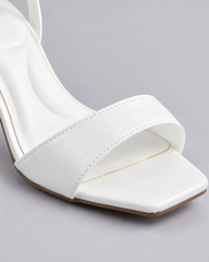 Twist Strap Heeled Sandals - White - product view 4