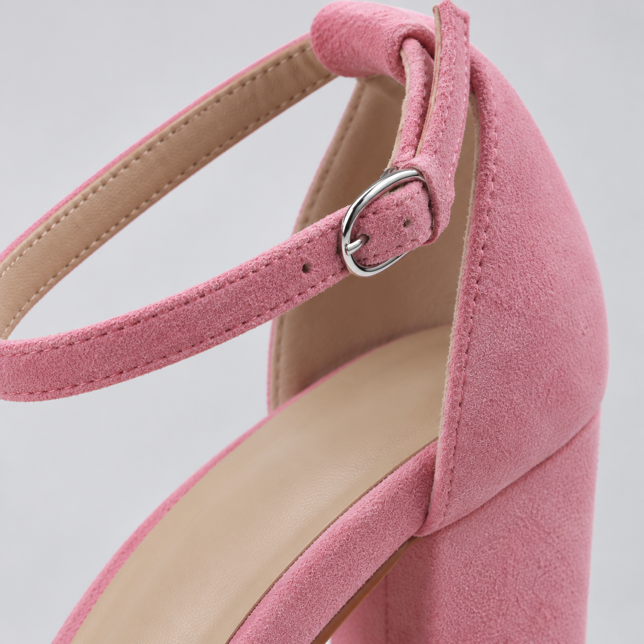 Ankle Strap Block Heel Sandals - Pink 401 - product view 4