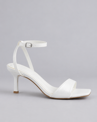 Twist Strap Heeled Sandals - White - product view 2