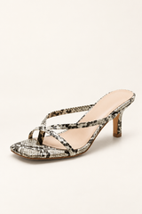 Square Toe Cross Strap Heeled Mules - Black/White - product view 3