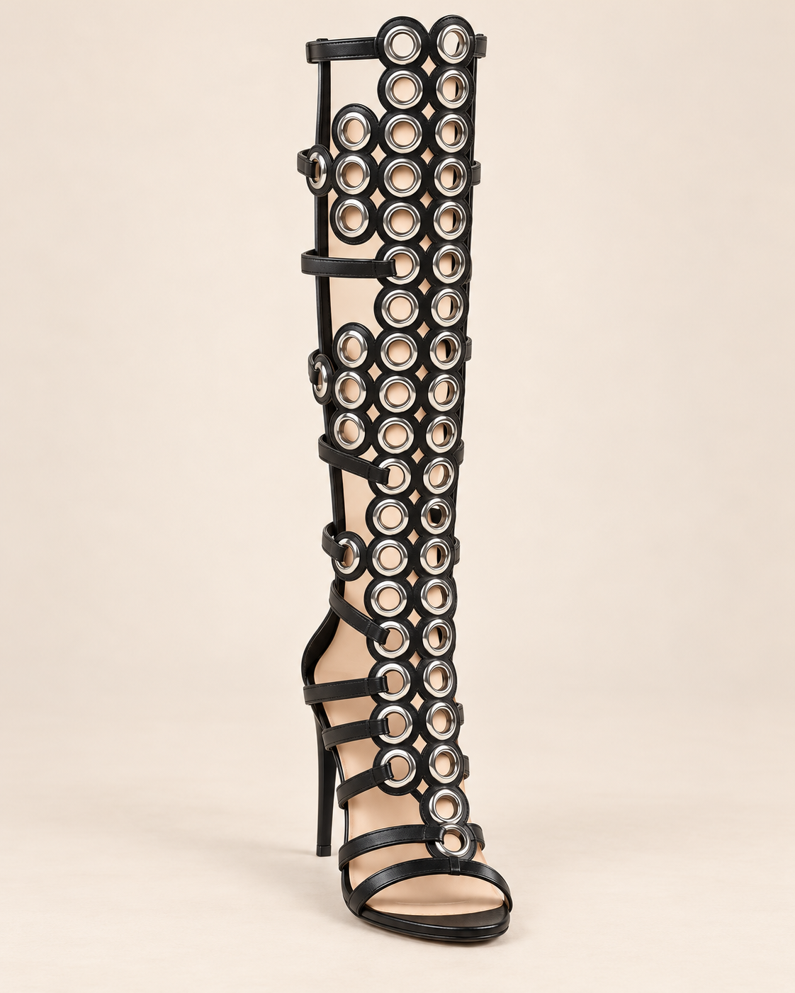 Grommet Lace Up Heeled Sandal Boots - Style 2 - product view 2