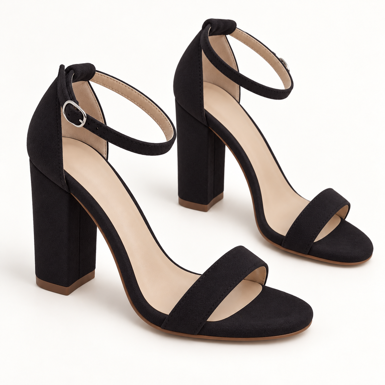 Ankle Strap Block Heel Sandals - Black 401 - variant image
