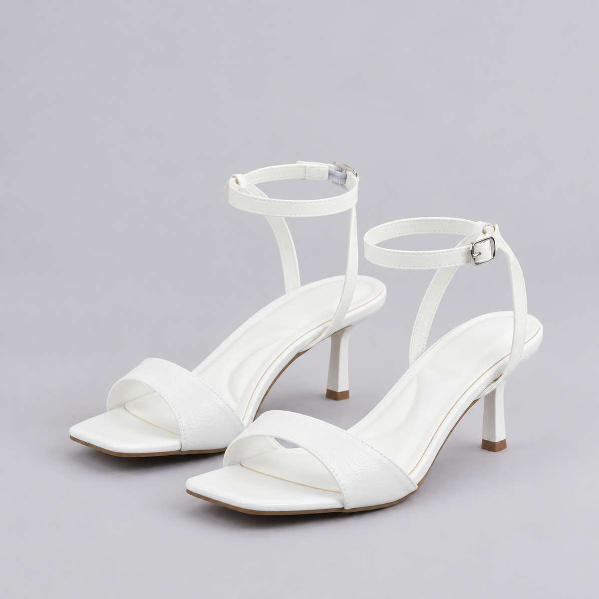 Twist Strap Heeled Sandals - White - variant image