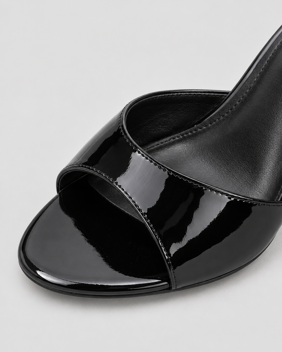 Wide Strap Stiletto Mule Sandals - Black - product view 4
