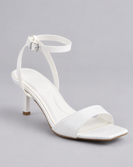 Twist Strap Heeled Sandals - White - product view 3