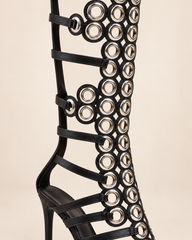 Grommet Lace Up Heeled Sandal Boots - Style 2 - product view 3