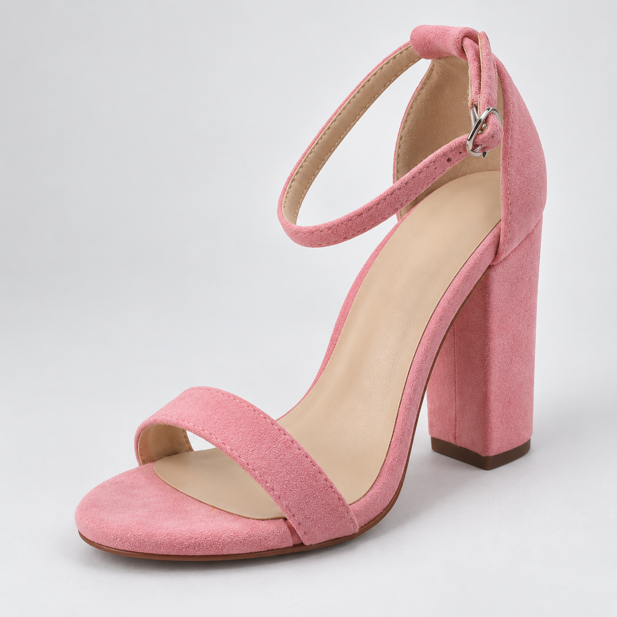 Ankle Strap Block Heel Sandals - Pink 401 - product view 3