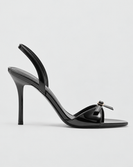 Slingback Peep Toe Heeled Sandals - Black 8.5 cm - product view 2