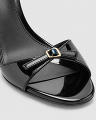 Slingback Peep Toe Heeled Sandals - Black 8.5 cm - product view 4