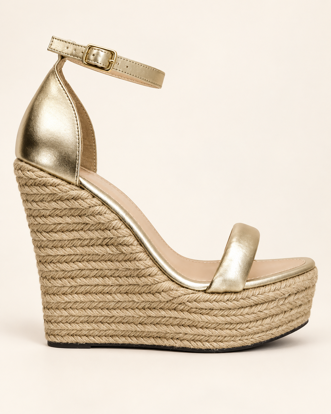 Metallic Platform Wedge Sandals - Gold - product view 2
